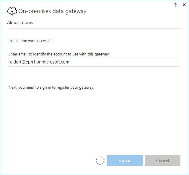 On-Premise Data Gateway Sign In