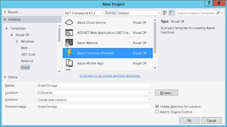Azure-Functions-New-Project-screen