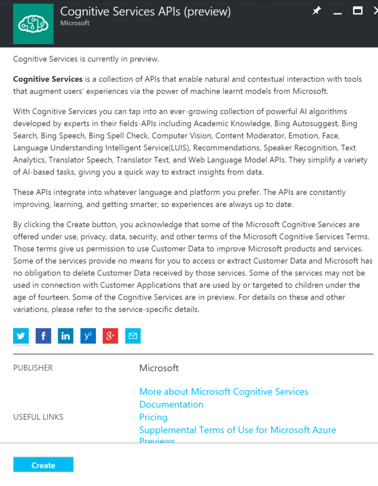 Cognitive Services API