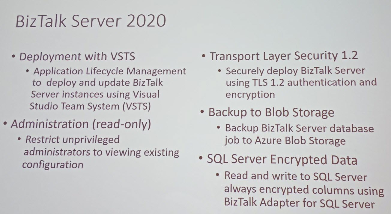 Server has the capabilities to deploy Biztalk Server instances to VSTS