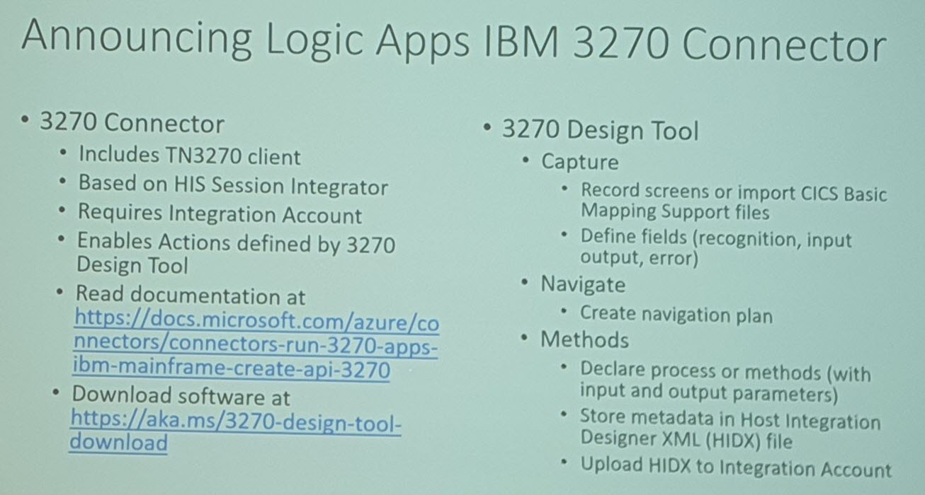 Announcement on Logic Apps connectors for 3270 screens