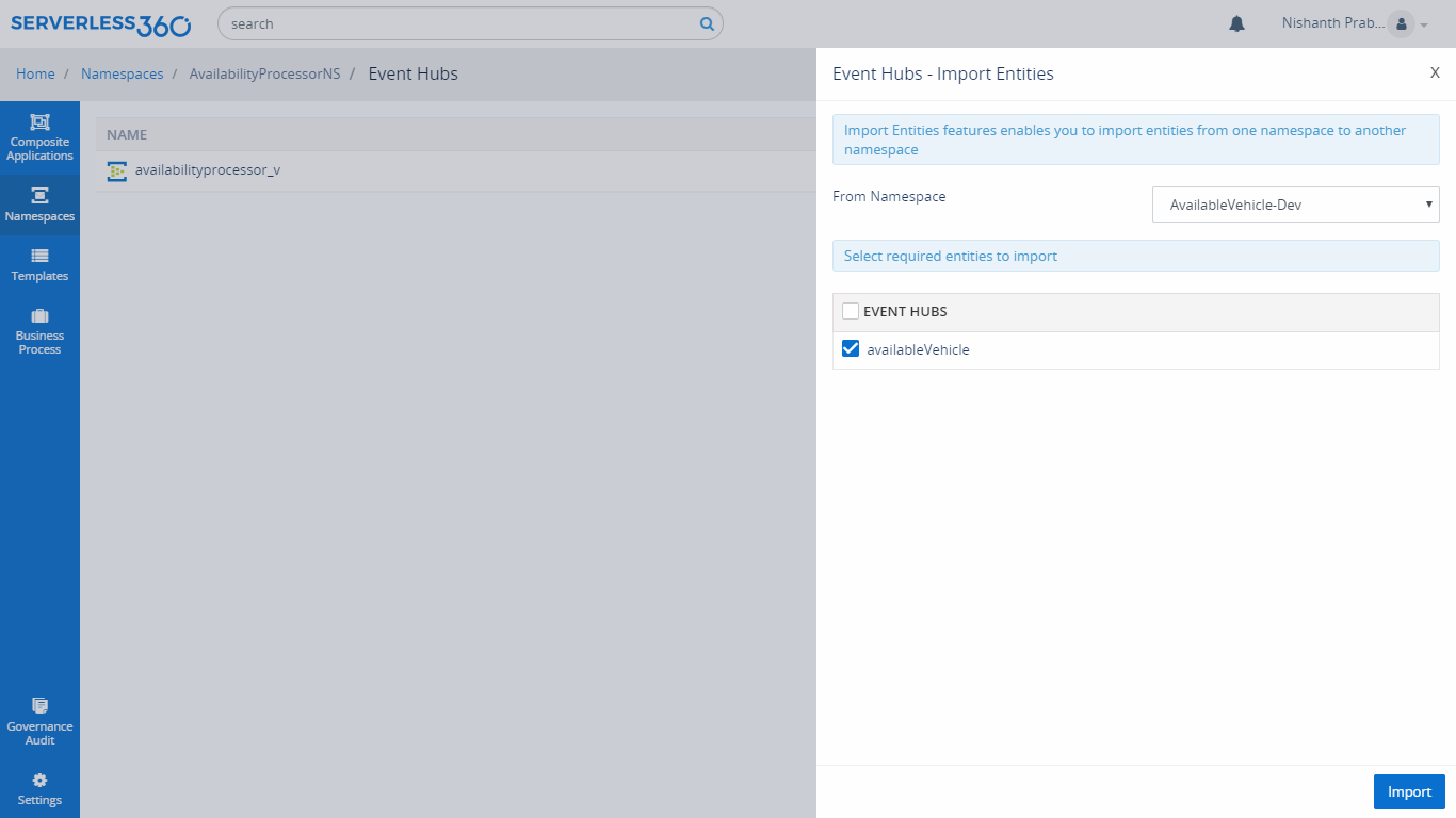 Importing an Azure Event Hub