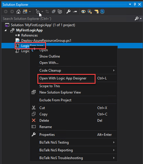 Visual Studio Logic App solution