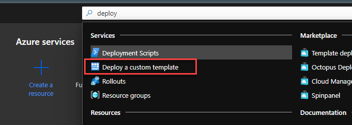 Deploy a custom template