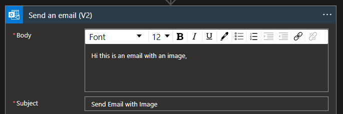 how to embed html images in logic app designer