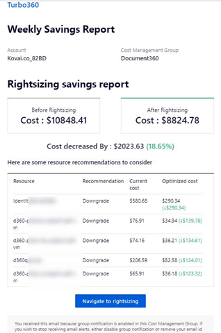 Weekly Savings Report